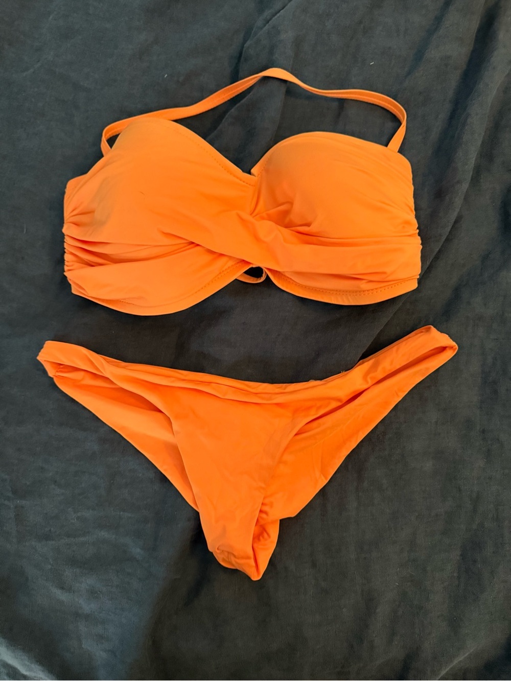 Vitamin A Bright Orange Twist  Bikini Set